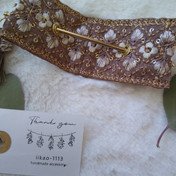 再販"iikao-1113"インド刺繍リボンのマジェステ♡大人ブラウン 3枚目の画像