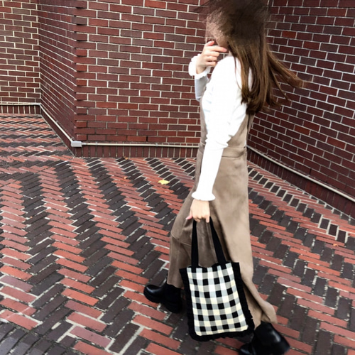 未使用】ZARA ギンガムチェックトートバッグ - メルカリ