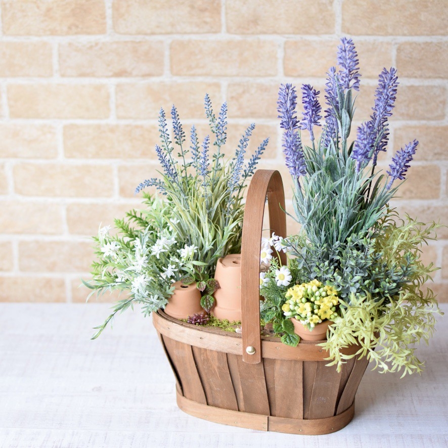 《送料無料！》枯れない 寄せ植えガーデン【木製コンテナ調】  ＊Creema限定