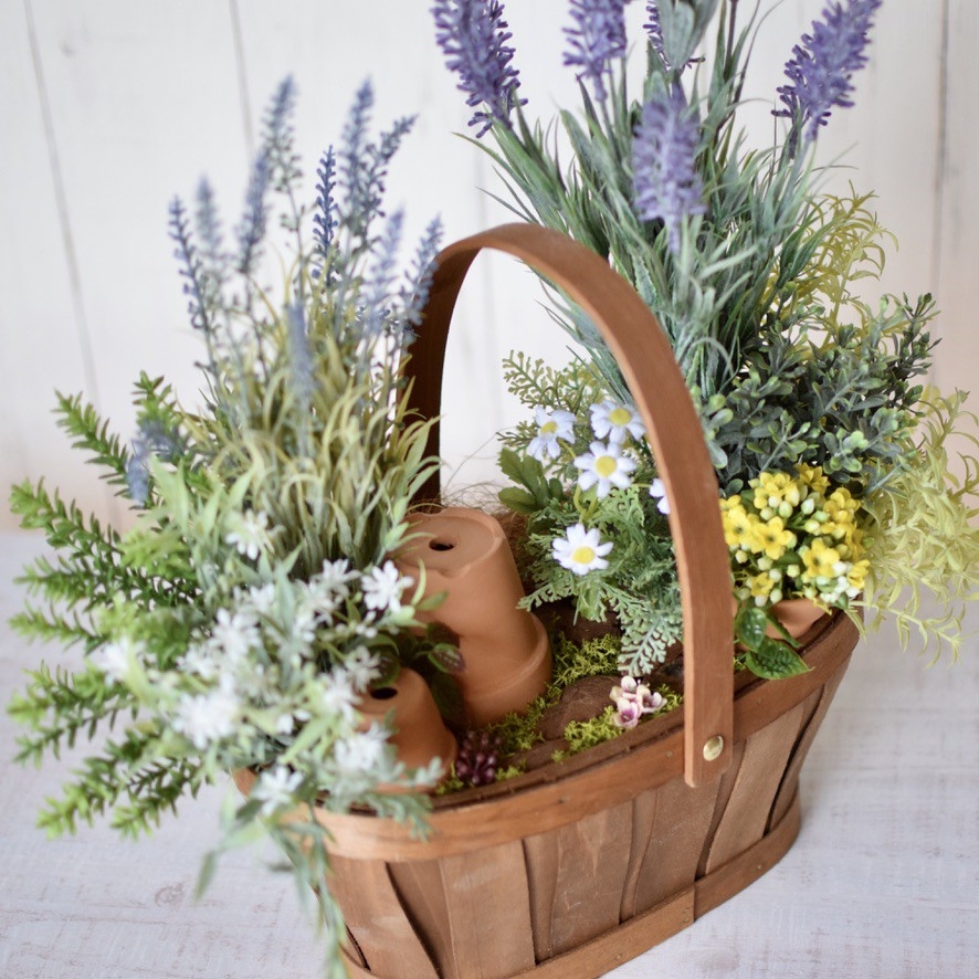 《送料無料！》枯れない 寄せ植えガーデン【木製コンテナ調】  ＊Creema限定