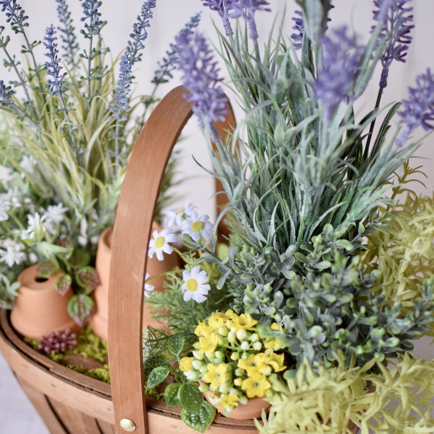 《送料無料！》枯れない 寄せ植えガーデン【木製コンテナ調】  ＊Creema限定