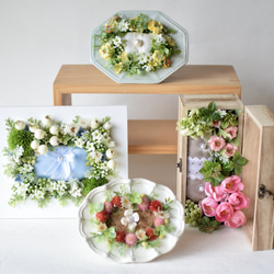 ＜2way リングピロー♪＞ サムシングブルー*ホワイトベリーとブバルディア *【完成品】 9枚目の画像