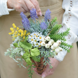 水やり無しハンギングバスケット＊10種類の寄せ植え《ラベンダー》【完成品】卒業 退職祝い 新築祝い 母の日 5枚目の画像