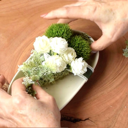花教室が作った♪  大人の花キット【レッスン動画付き】プレートアレンジ(オレンジと多肉植物)☆送料無料☆ 7枚目の画像