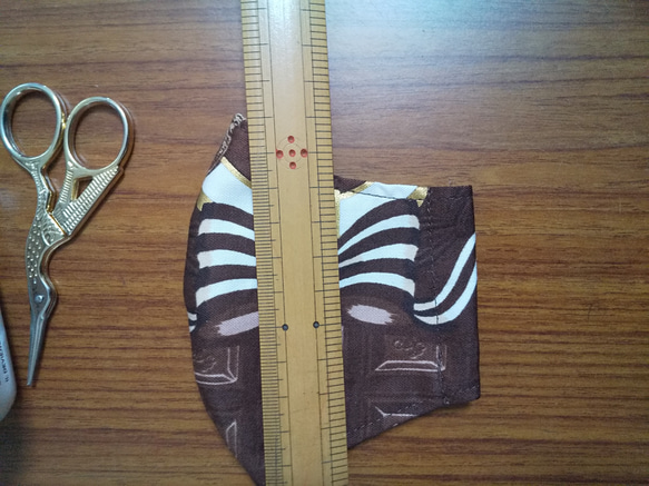 【小サイズ】ハンドメイド マスク  チョコとリボン   CHOCO 5枚目の画像