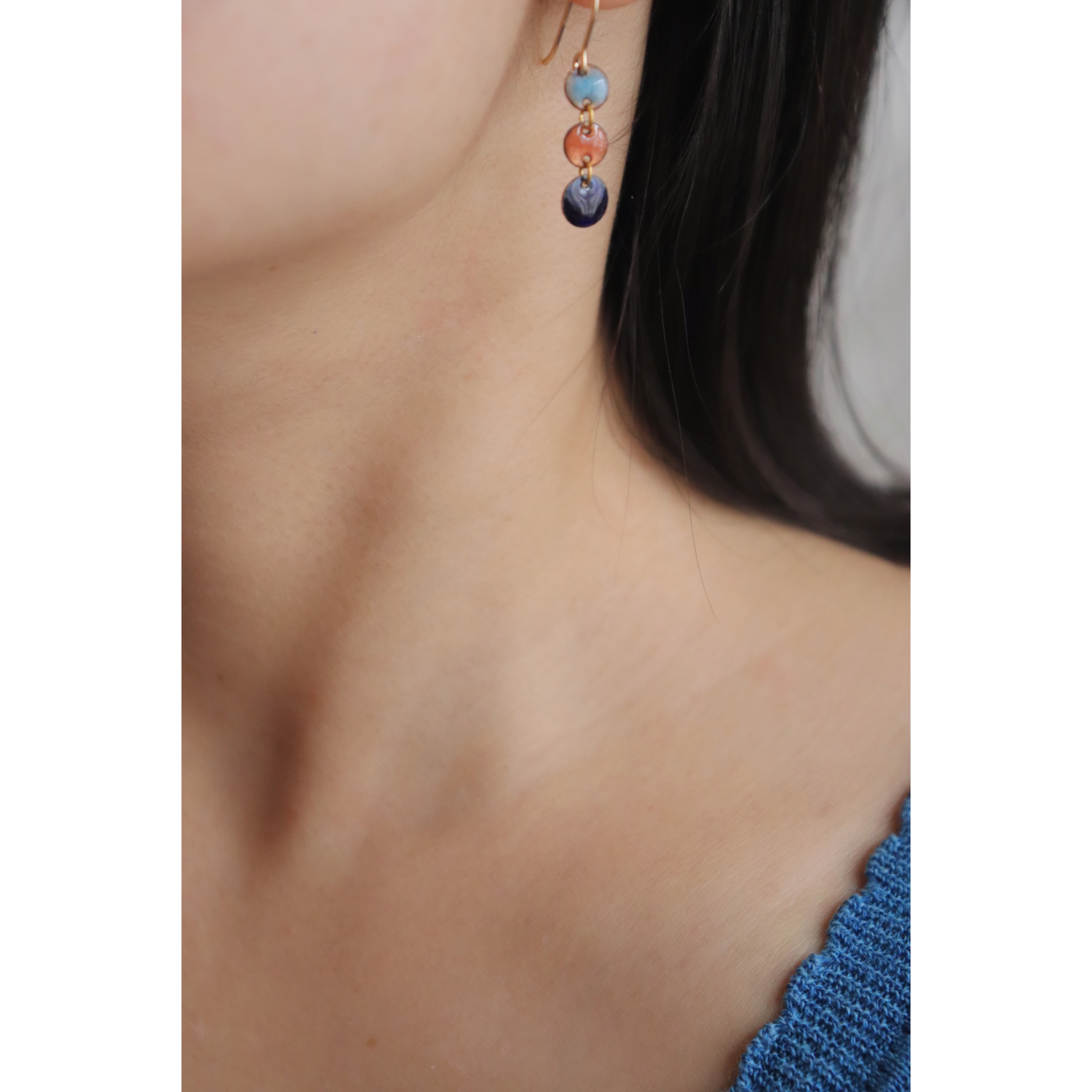 petit earrings (turquoise orange navy)