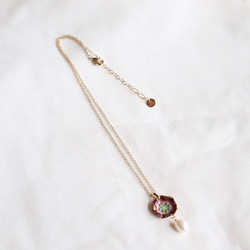 Flower pearl necklace (レッド)七宝焼き 2枚目の画像