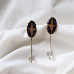 Cross Star Earrings七宝焼き イヤリング 2枚目の画像