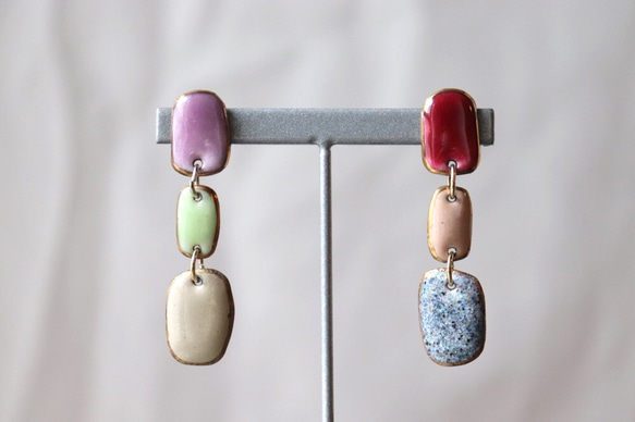 Nail tip Earrings (Type:B)七宝焼き 1枚目の画像