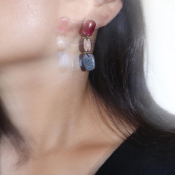 Nail tip Earrings (Type:B)七宝焼き 4枚目の画像