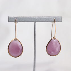 Wire Stone Earrings (purple)七宝焼き 1枚目の画像