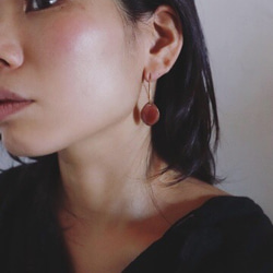 Wire Stone Earrings (purple)七宝焼き 5枚目の画像