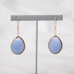 Wire Stone Earrings (light blue)七宝焼き 4枚目の画像