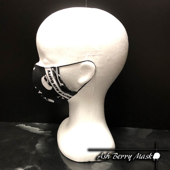 SKULL CROSS BONE (6type Ribbon)立体型マスク/夏用　Ash Berry Mask 5枚目の画像