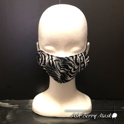 ZEBRA BLACK (6type Ribbon)立体型マスク/夏用 Ash Berry 4枚目の画像