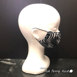 ZEBRA BLACK (6type Ribbon)立体型マスク/夏用 Ash Berry 6枚目の画像
