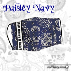 Paisley Navy (6type Ribbon)立体型マスク/ Ash Berry Mask 2枚目の画像