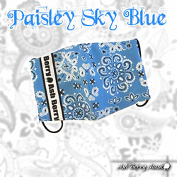 Paisley Sky Blue (6type Ribbon)立体型マスク/夏用 Ash Berry Mask 2枚目の画像