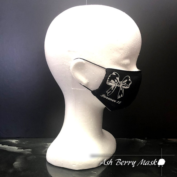 Ribbon Forever15(Black/White)立体型マスク/Ash Berry Mask 4枚目の画像