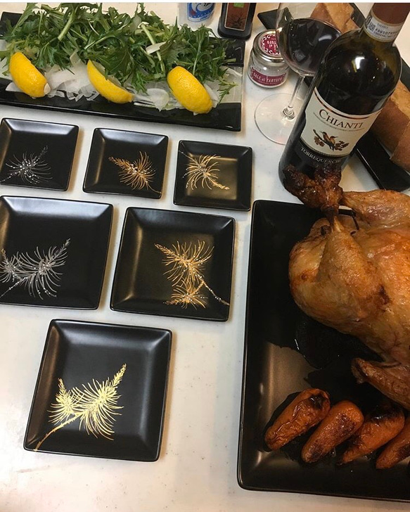 松　black×platina プレート　小 1枚目の画像