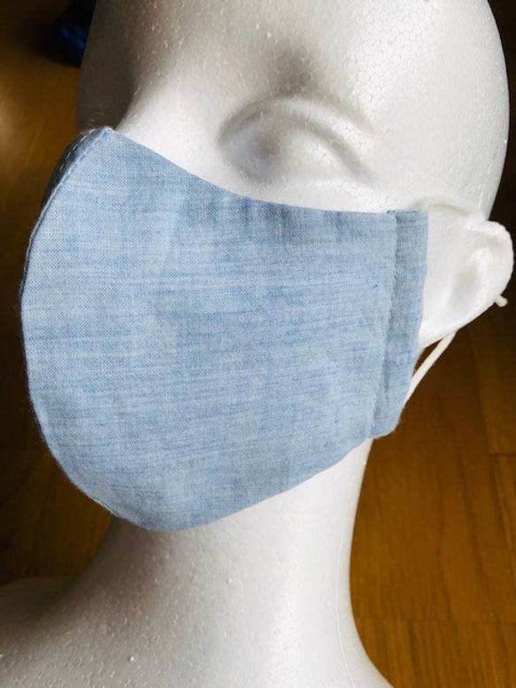 夏マスク・ジュニアサイズ　【送料無料】涼しい立体の布マスクです　大人の方にも 3枚目の画像