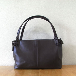 【日本送料無料】サイド手紐ショルダー　ダークブラウン（こげ茶）・無地　受注生産 3枚目の画像