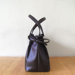 【日本送料無料】サイド手紐ショルダー　ダークブラウン（こげ茶）・無地　受注生産 4枚目の画像