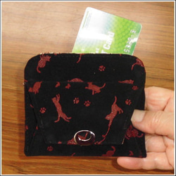 小銭入れBタイプ　コインケース　ブラック・猫（キャット）柄（財布） 4枚目の画像