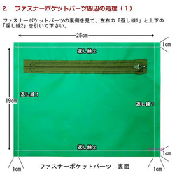 210日元+ 970日元緊固件口袋零件+布料（綠色）（1點+布料1m） 第5張的照片