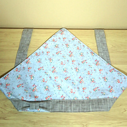 三角巾・大人用リボン付き（水色のおはな） 5枚目の画像