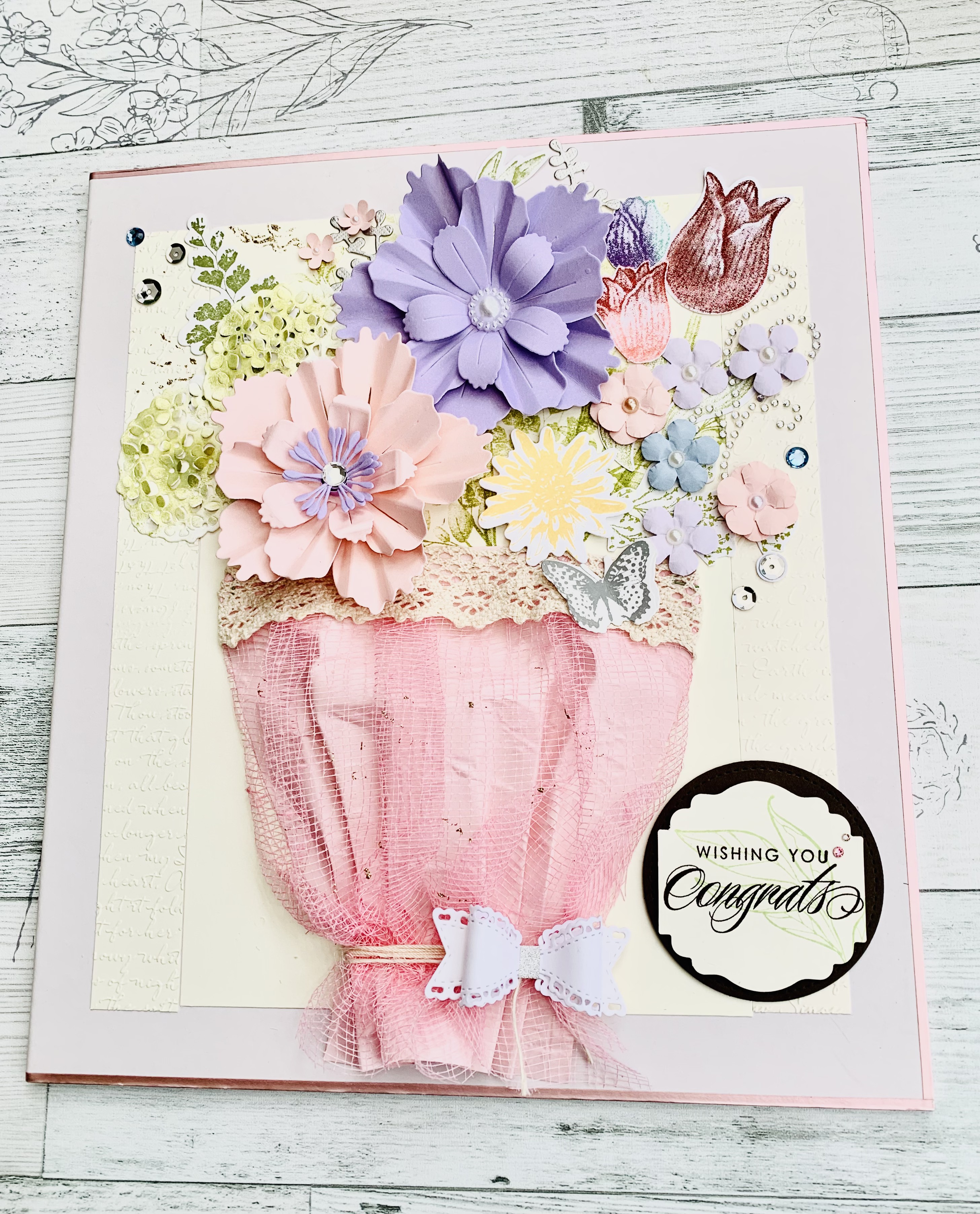 オーダー　花束の色紙（世界に一つだけの♪）オーダー例