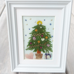押し花アート❉銀世界のクリスマス❉押し花額 インテリア雑貨 額縁 クリスマス 押し花アート❉銀世界のクリスマス❉押し花額 インテリア雑貨