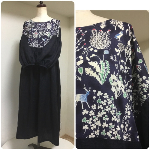 リバティ ヨシエワンピース crespi リバティ yoshie ヨシエ ギャザー