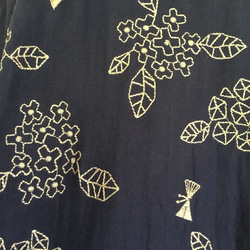 wガーゼ 刺繍＊紫陽花+蝶々:ギャザーワンピース 5枚目の画像