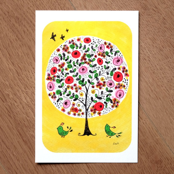 【送料無料・6枚選べる】アート ポストカード★Smiling Tree★No.004 2枚目の画像