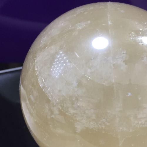 イエローカルサイト丸玉 569g 75ミリ その他インテリア雑貨 blowmam