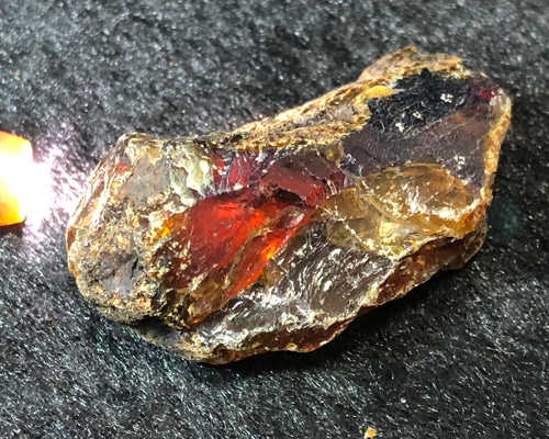 Amazon | [N2 stone Natural] 天然化石 青色蛍光 - 琥珀 (ブルー