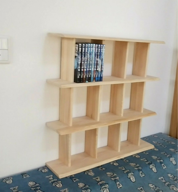 ひのきの本棚（三段：3×3） 3枚目の画像
