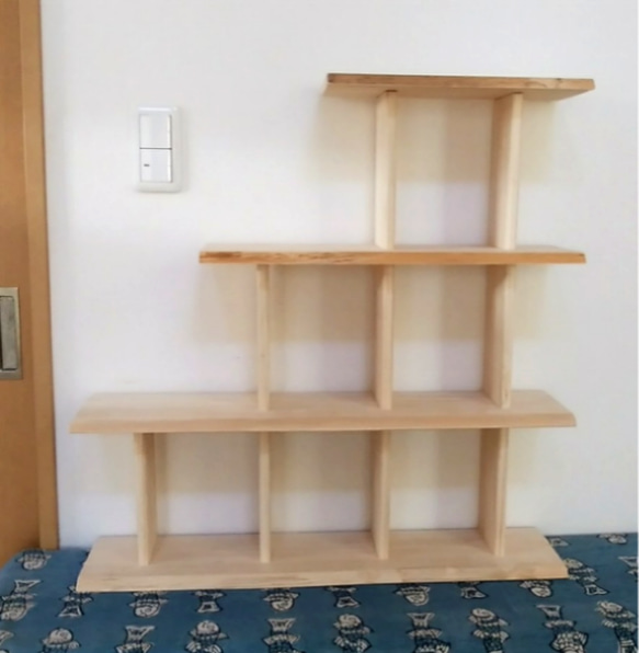 丸太の棚3段手作り