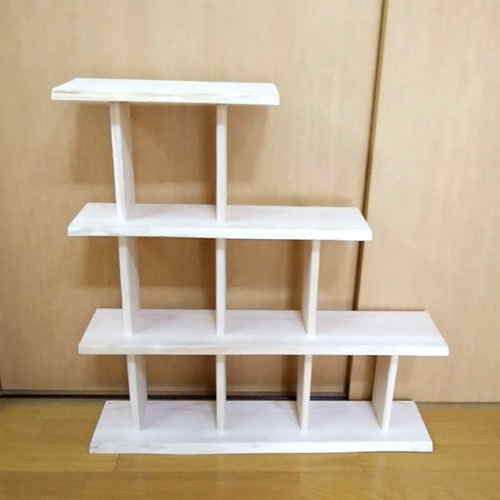 丸太の棚　3段　手作り 丸太の棚3段手作り