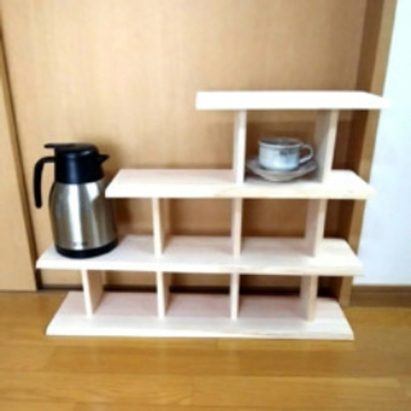 丸太の棚　3段　手作り 丸太の棚3段手作り