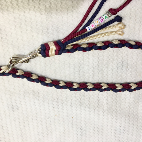 パラコードお花付きハート模様カフェリード リード・首輪 りあんママ