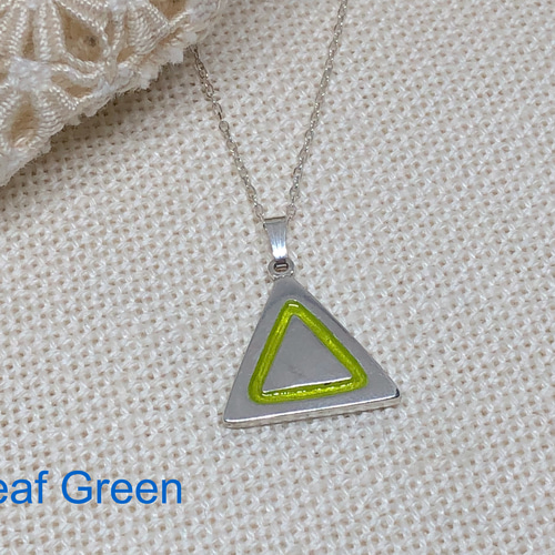 silver×七宝】三角形の シルバーネックレス (3 colors) ネックレス
