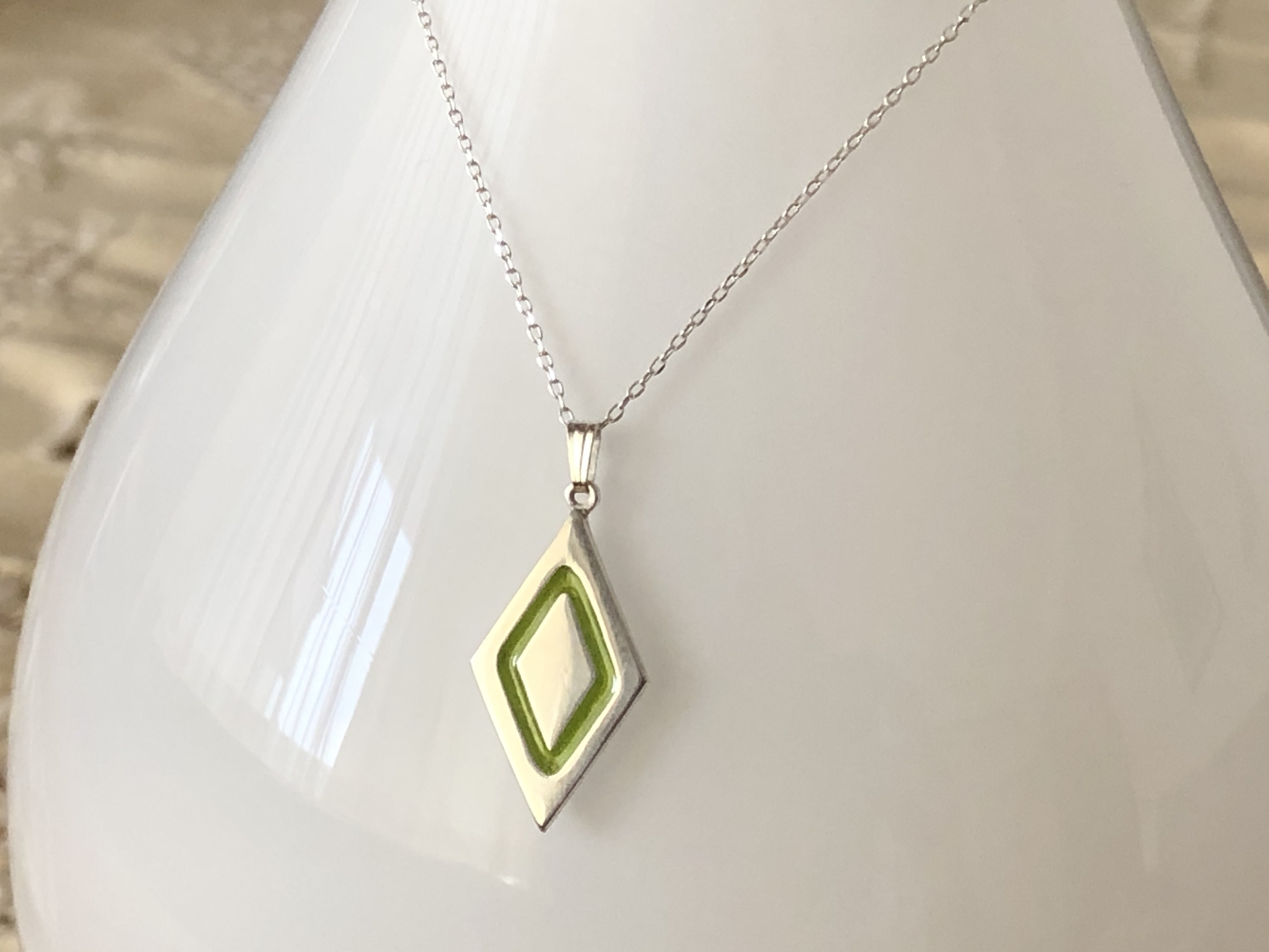 silver×七宝】ひし形の シルバーネックレス (3 colors) ネックレス