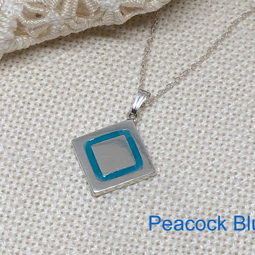 silver×七宝】四角い シルバーネックレス (3 colors) ネックレス 