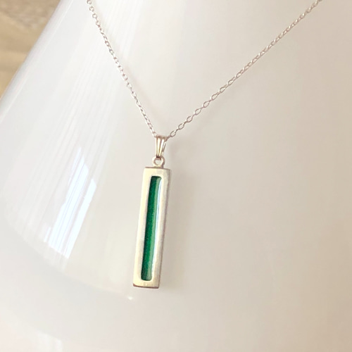 silver×七宝】細長い シルバーネックレス (3 colors) ネックレス