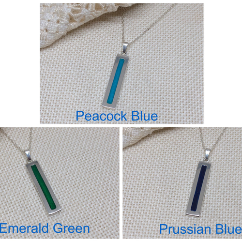 silver×七宝】細長い シルバーネックレス (3 colors) ネックレス