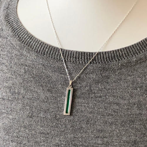 silver×七宝】細長い シルバーネックレス (3 colors) ネックレス