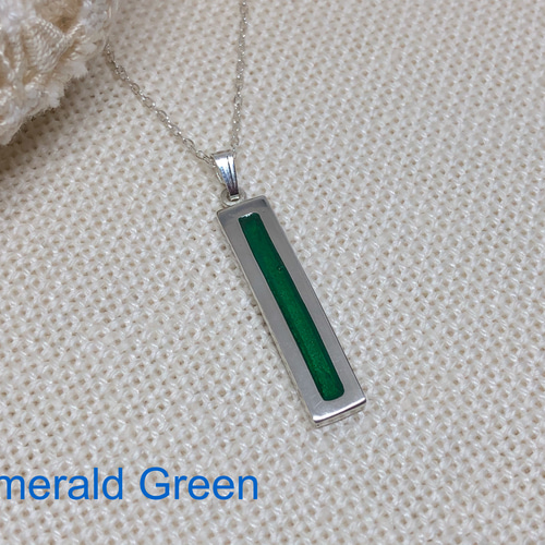 silver×七宝】細長い シルバーネックレス (3 colors) ネックレス