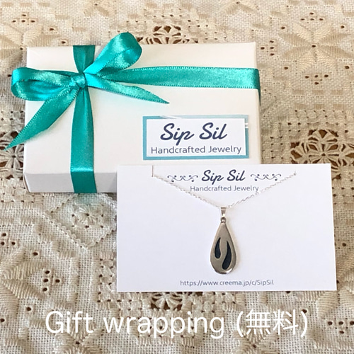 silver×七宝】細長い シルバーネックレス (3 colors) ネックレス